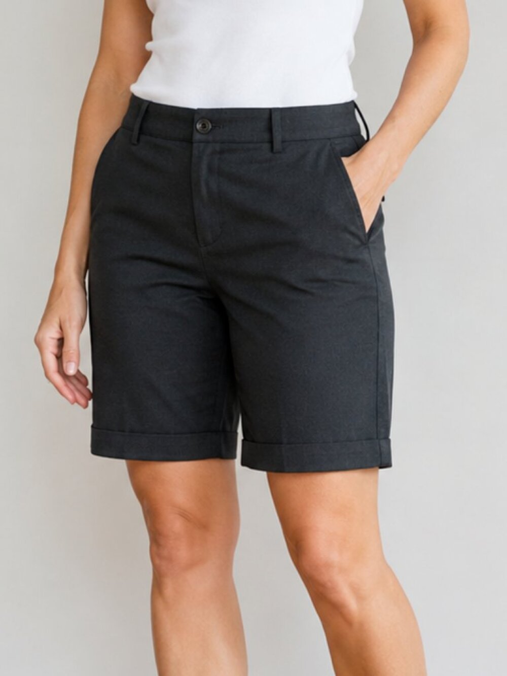 GAP Bermuda Style Trouser Shorts with Stretch Dark Gray Size 14